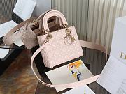 Lady Dior bag in powder pink cannage lambskin 20×17×8cm - 6