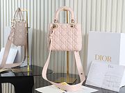 Lady Dior bag in powder pink cannage lambskin 20×17×8cm - 5