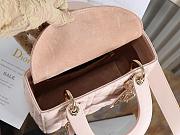 Lady Dior bag in powder pink cannage lambskin 20×17×8cm - 4