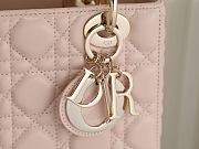 Lady Dior bag in powder pink cannage lambskin 20×17×8cm - 3