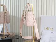 Lady Dior bag in powder pink cannage lambskin 20×17×8cm - 2