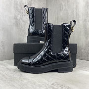 Chanel black quilted leather ankle boots - 1