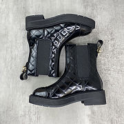 Chanel black quilted leather ankle boots - 2