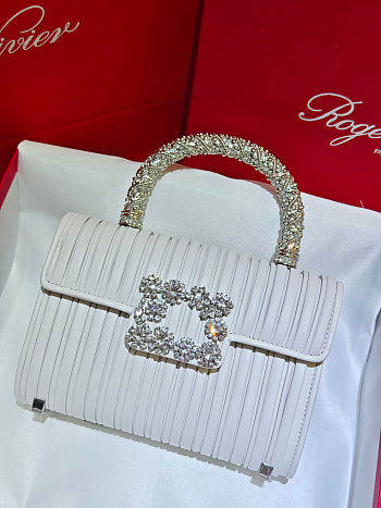 Roger Vivier Jewel Efflorescence Mini Bag white 19x13x4.5 cm