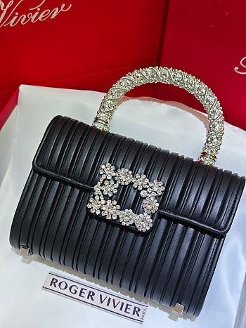 Roger Vivier Jewel Efflorescence Mini Black 19x13x4.5 cm