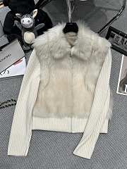 White fur coat, detachable sleeves - 1