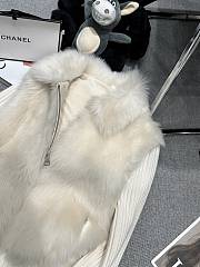 White fur coat, detachable sleeves - 2