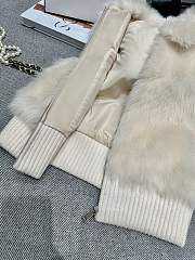 White fur coat, detachable sleeves - 5