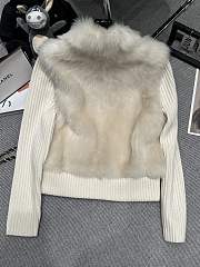White fur coat, detachable sleeves - 6