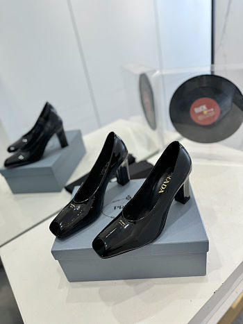 Prada patent leather pumps with block heels 