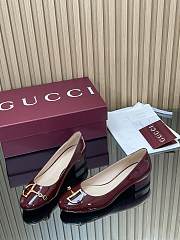 Gucci Horsebit ballet flats in burgundy - 1