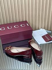  Gucci Horsebit ballet flats in burgundy - 2