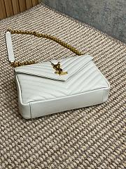 YSL Monogram Saint Laurent College White Large Bag with Gold Hardware 32 cm - 6