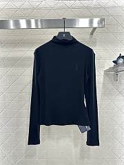 YSL Slim-fit lettered turtleneck base layer top black - 1