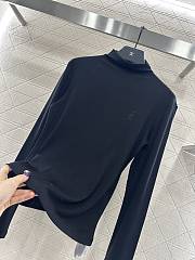 YSL Slim-fit lettered turtleneck base layer top black - 2