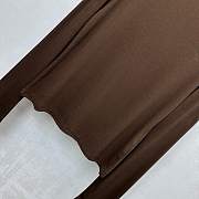 YSL Slim-fit lettered turtleneck base layer top brown - 2