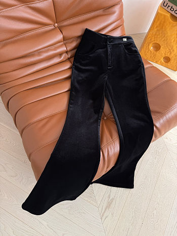 Miu miu black velour flared pants