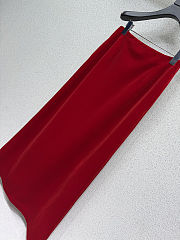 Dior red velvet women's skirt suit - 4