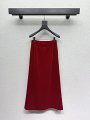 Dior red velvet women's skirt suit - 5