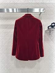 Dior red velvet women's skirt suit - 6