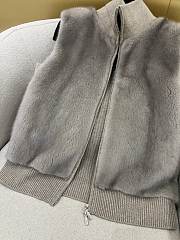 LP style mink fur zip-up vest grey - 6