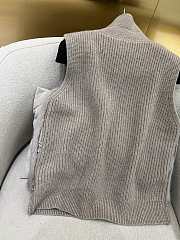 LP style mink fur zip-up vest grey - 3