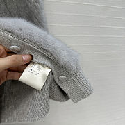 LP style gray fur vest with a ribbed knit turtleneck - 6