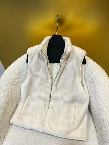  LP style brushed fur vest in cream