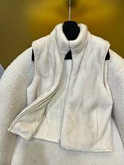  LP style brushed fur vest in cream - 6
