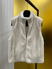  LP style brushed fur vest in cream - 4