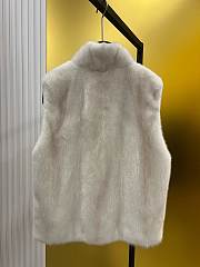  LP style brushed fur vest in cream - 5