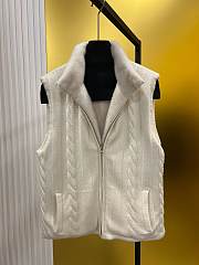  LP style brushed fur vest in cream - 3