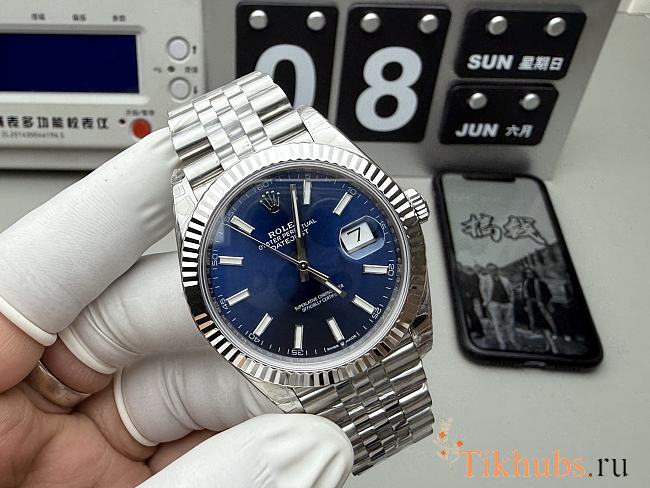 Rolex Datejust 126334 Blue Dial Steel Index Jubilee 41mm - 1
