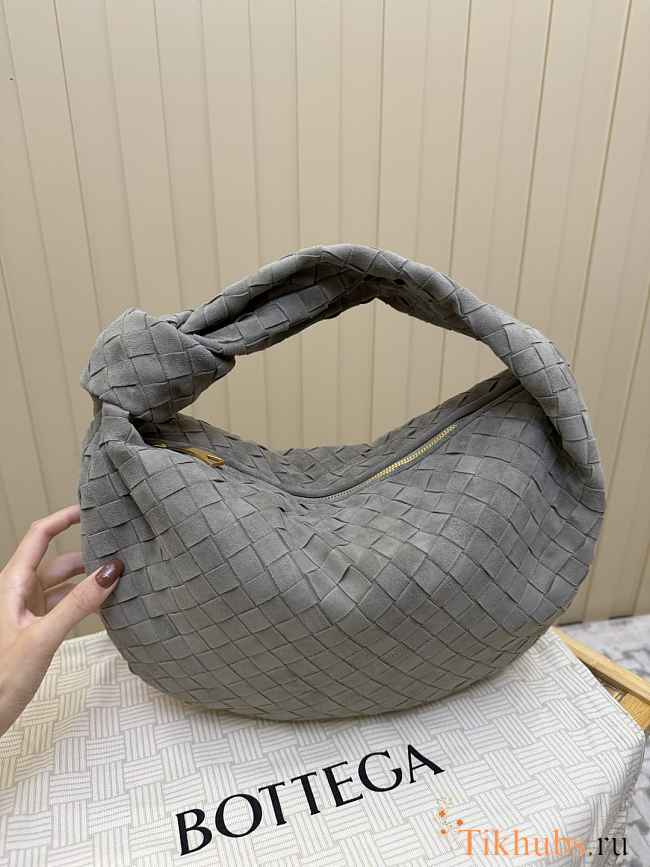 Bottega Veneta Teen Jodie Suede Tan in Grey 36x21x13cm - 1