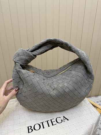 Bottega Veneta Teen Jodie Suede Tan in Grey 36x21x13cm