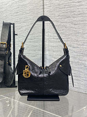 Large Dior Voyage Bag Black Flat Macrocannage Crinkled Calfskin 23x15x9.5 cm - 1