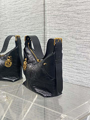Large Dior Voyage Bag Black Flat Macrocannage Crinkled Calfskin 23x15x9.5 cm - 6