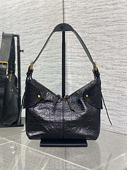 Large Dior Voyage Bag Black Flat Macrocannage Crinkled Calfskin 23x15x9.5 cm - 4
