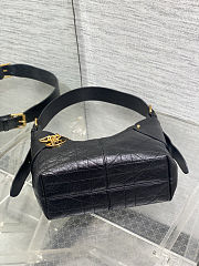 Large Dior Voyage Bag Black Flat Macrocannage Crinkled Calfskin 23x15x9.5 cm - 3