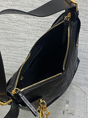 Large Dior Voyage Bag Black Flat Macrocannage Crinkled Calfskin 23x15x9.5 cm - 2