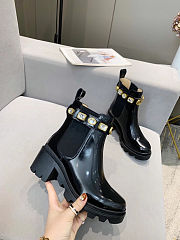 Gucci Crystal Belt60mm Ankle Boot Black Leather - 5