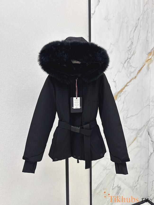 Moncler Grenoble Laplance shearling-trimmed belted GORE-TEX down jacket.  - 1