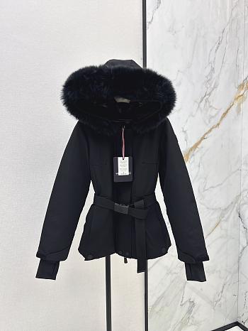 Moncler Grenoble Laplance shearling-trimmed belted GORE-TEX down jacket. 