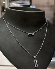 Messika Move Uno 2-row pavé diamond necklace in 18k white gold.  - 1