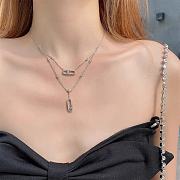 Messika Move Uno 2-row pavé diamond necklace in 18k white gold.  - 6