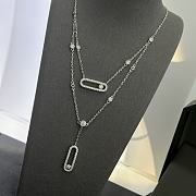 Messika Move Uno 2-row pavé diamond necklace in 18k white gold.  - 2