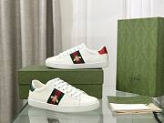 Gucci Ace Embroidered Sneaker White Leather With Bee - 1