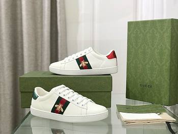 Gucci Ace Embroidered Sneaker White Leather With Bee