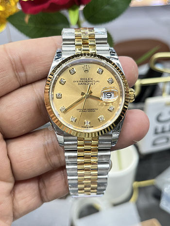 Rolex Datejust 36 M126233-0017 126233-0017 Oystersteel and 18ct Yellow Gold Watch Champagne Dial 