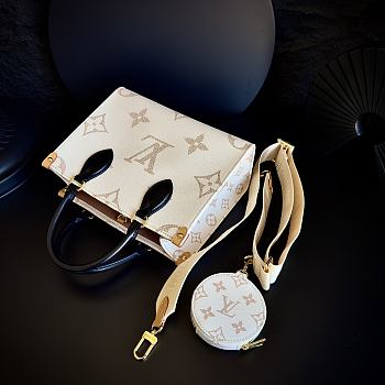 LOUIS VUITTON Monogram Dune Onthego PM Tote Shoulder Bag M24533 25x19x11.5 cm